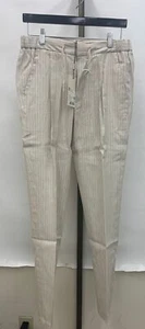SuitSupply Mens Linen Cotton Drawstring Ames Trousers in Sand Choose Size - Picture 1 of 7