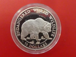 Cook Islands, 50 Dollars, Bedrohte Tierwelt, 1990, Silber, original, PP - Bild 1 von 2