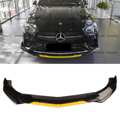 For Mercedes-Benz A200 A220 A250 Front Bumper Lip Spoiler Splitter Black Yellow Foto 1 de 4