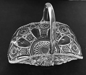 Banana Boat Schale L. E. Smith Glas Kristall gefaltet Händeled Quintec gemarkt S - Bild 1 von 17