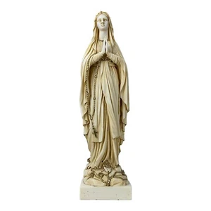 Our Lady Blessed Virgin Mary Greek Cast Marble Statue Sculpture 15.75 in Patina - Picture 1 of 8