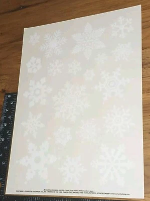 Pegatinas vintage, actuales, estilo adhesivo transparente, copos de nieve blancos, 1 hoja, (STKB#2) Foto 1 de 4