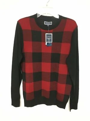 Club Room Men's Plaid Merino Wool Blend Sweater 100078850MN Small Cherry NWT $65 - Image 1 of 2