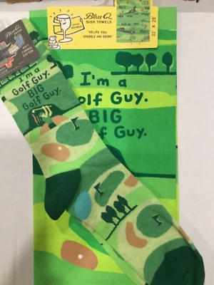 Juego de regalo de 2 piezas de golf azul Q novedad calcetín para hombre + toalla de plato GRAN TIPO DE GOLF 7-12 Foto 1 de 2