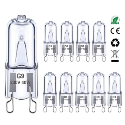 1/10 Stück G9 25W 40W 50W 60W Watt Halogenlampe Warmweiß Leuchtmittel Birne 230V - Bild 1 von 4