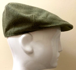 W Bill Ltd Bond St London Green Tweed Flat Cap Hat Medium 56cm UK6 7/8 100% Wool - Picture 1 of 6