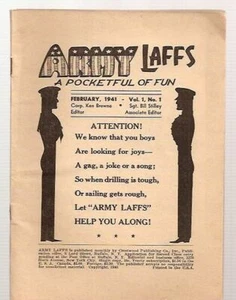 Army Laffs A Pocketful of Fun Feb. 1941 Vol. 1 No. 1 Crestwood Corp. Ken Browne - Picture 1 of 4
