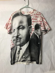 VTG 90s Martin Luther King Jr T-Shirt Size Large All Over Print Single Stitch - Picture 1 of 5