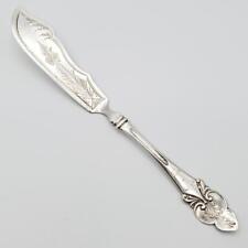 Antique Victorian Early US Sterling Solid Master Butter Knife Engraved Blade