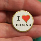 I Heart Boxing broche ronde 7/8 pouces de haut chapeau boxe écharpe revers veste épingle