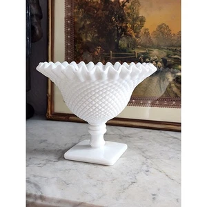 Westmoreland English Hobnail Milk Glass Compote - Picture 1 of 9