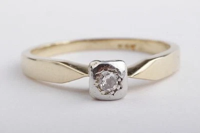 Brillant Diamant Solitär Ring 585 14K Gelb Gold  # - Bild 1 von 4