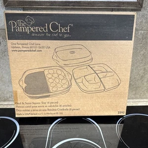 PAMPERED CHEF 6 Piece Set Cool & Serve Square Tray #2292 - Picture 1 of 3