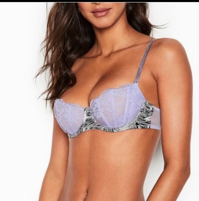 Sutiã Victorias Secret Dream Angels 34DD lavanda roxo prata strass novo - Imagem 1 de 2