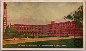 LOWELL, Massachusetts Postal "LABORATORIO DE ZARZAPARRILLA DE CAPUCHA" Vista Edificio - Imagen 1 de 2