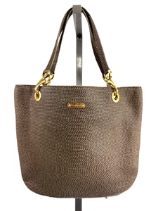 ERIC JAVITS Black Brown Raffia Tote Shoulder Bag Squishee - Picture 1 of 8