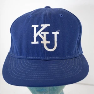 KU Kansas Jayhawks Vintage Pro Line Cap Company Pro Model 7-3/8" -Made in USA - Picture 1 of 6