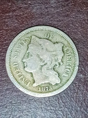 1873 Open 3 Three Cent Nickel VG+  - Image 1 of 2