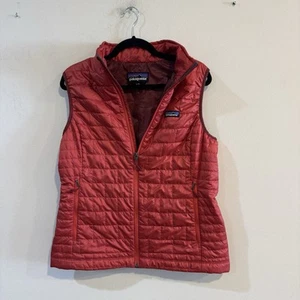 Patagonia Sumac Red Nano Puff Primaloft Zip Puffer Vest Large Women’s 2022 - Picture 1 of 4