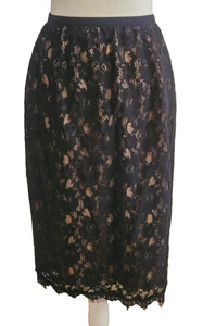 LIZ JORDAN - BLACK LACE OVER GOLD SKIRT - NEVER WORN - VINTAGE EVENING WEAR - Picture 1 of 5