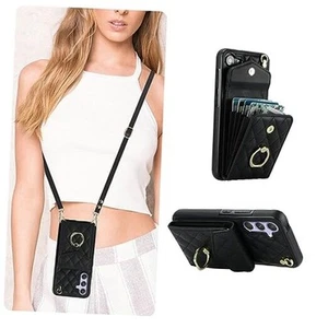 Crossbody Wallet Case for Samsung Galaxy A16 4G/5G, PU Leather Phone Black - Picture 1 of 7