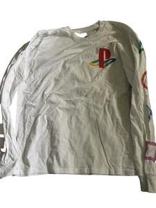 Playstation Licensed T-Shirt Men's M White w/Logos 100% Cotton FREE SHIPPING - Picture 1 of 5