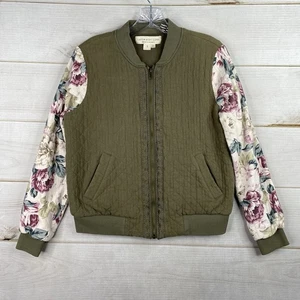 Anthropologie Saltwater Luxe Bomber Jacket Size S Green Embroidered Floral Boho - Picture 1 of 10
