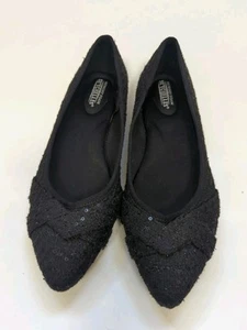 Ballerine Seychelles donna taglia 8,5W nere paillettes punta memory foam - Foto 1 di 9