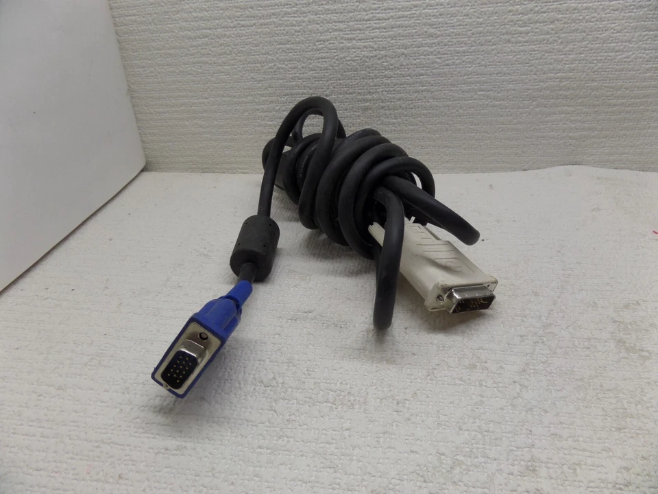 10 feet Dual Link DVI-I (24+5 pin) Male to VGA Male Cable Adapter Black - Image 1 of 1