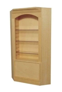 Dolls House Bare Wood Single Bay Corner Shop Fitting Store Display Shelf Unit - Picture 1 of 8