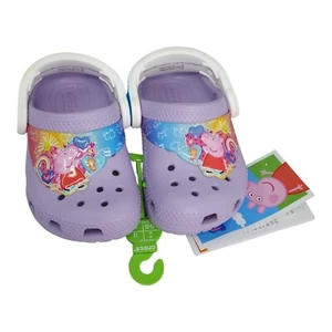 Crocs Peppa Pig Kids Clogs Size C4 Lavender & Multicolor Iconic Comfort - Picture 1 of 10