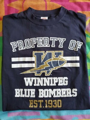 Property Of WINNIPEG BLUE BOMBERS EST.1930 CFL Official Short Sleeve Tshirt SZ S - Image 1 of 4