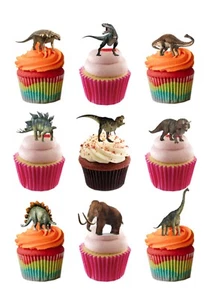 Cake Toppers Dinosaur Jurassic 25 Stand Up Edible Wafer Paper Decorations - Picture 1 of 11