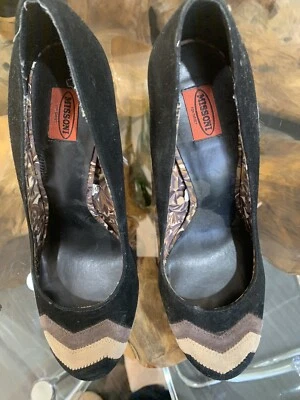 Zapatos-Mujer-Missoni-Talla 7 M-Multicolor Chevron-Alta Gamuza Clásicos Bombas Foto 1 de 4