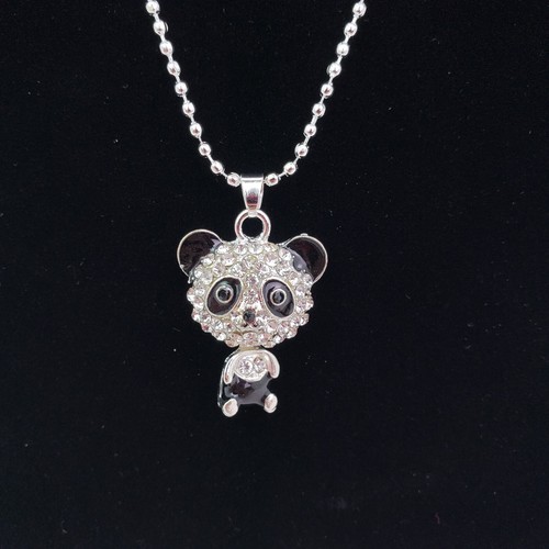 VETEMENTS Costume moda senza marchio orso panda argento strass ciondolo collana gioielli