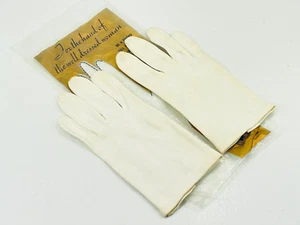 Guanti donna corti vintage doppio tessuto cotone taglia 8 bianco L5 - Foto 1 di 9