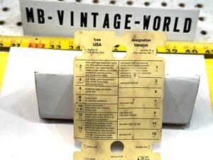 Mercedes 1984 W123 300D under hood fuse designation US OEM 1 Sheet,1235451100 - Picture 1 of 20