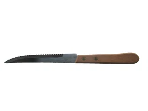 Delco Stainless Steel Serrated 5" Knife 4" Wood Handle Made in Japan Vintage - Picture 1 of 3