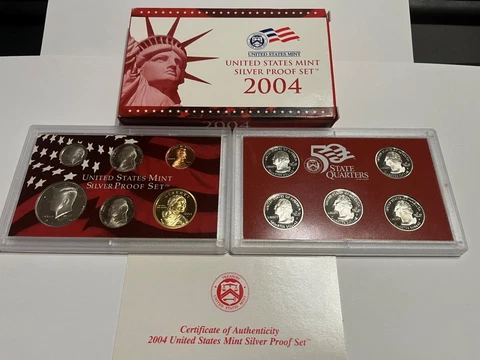 2004 S Silver Proof Set United States Mint OGP & COA Cover