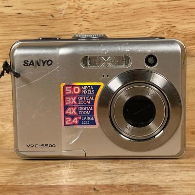 Sanyo VPC-S500 Silver 5.0 MP 2.4" LCD 3x Optical Zoom Digital Camera - For Parts - Image 1 of 4