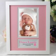Baby Girl Personalised  Photo Frame 4x6  - Pink, Unique Newborn Gift