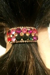Neu Mehrfarbig Kristall Verschluss Ring Pferdeschwanz Halter - Bild 1 von 2