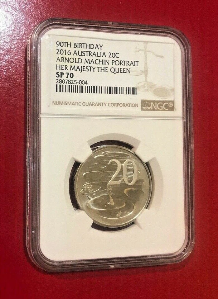 2016 AUSTRALIA ARNOLD MACHIN PORTRAIT HER MAJESTY 90 BIRTHDAY NGC SP 70 PERFECT - Image 1 of 4