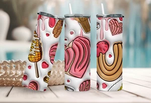 20 oz Tumbler, Pan de Duce, sweet bread 3D tumbler, Insulated, New Multicolor - Picture 1 of 2