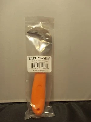 Нож для сбора урожая TAKUMASHii 6 1/2 дюйма, виноград, дыня, 3 дюйма изогнутая зазубренная нержавеющая сталь - Изображение 1 из 3