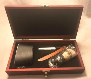Benevolence Straight Razor Shaving Kit With Strop Synthetic Badger Brush New - Picture 1 of 7