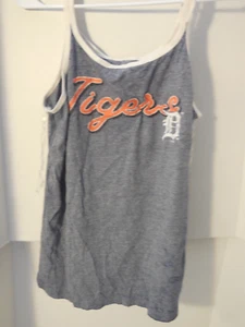 New Women's Detroit Tigers Sift Feel Grey Blue Logo MLB Tank Top Size Medium - Picture 1 of 3