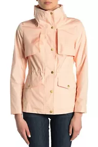 NWT Cole Haan Packable Raincoat Jacket, Color: APRICOT, Small - Picture 1 of 10
