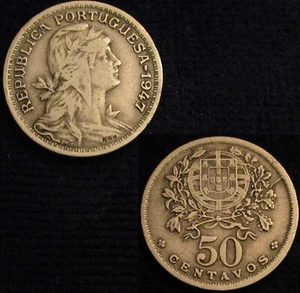 PORTOGALLO, SECONDA REPUBBLICA, 50 CENTAVOS 1947, GVF. - Foto 1 di 1