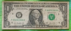 BIRTHDAY/ANNIVERSARY NOTE 2013 $1 CURRENCY F03281969H (March 28, 1969) - Picture 1 of 2